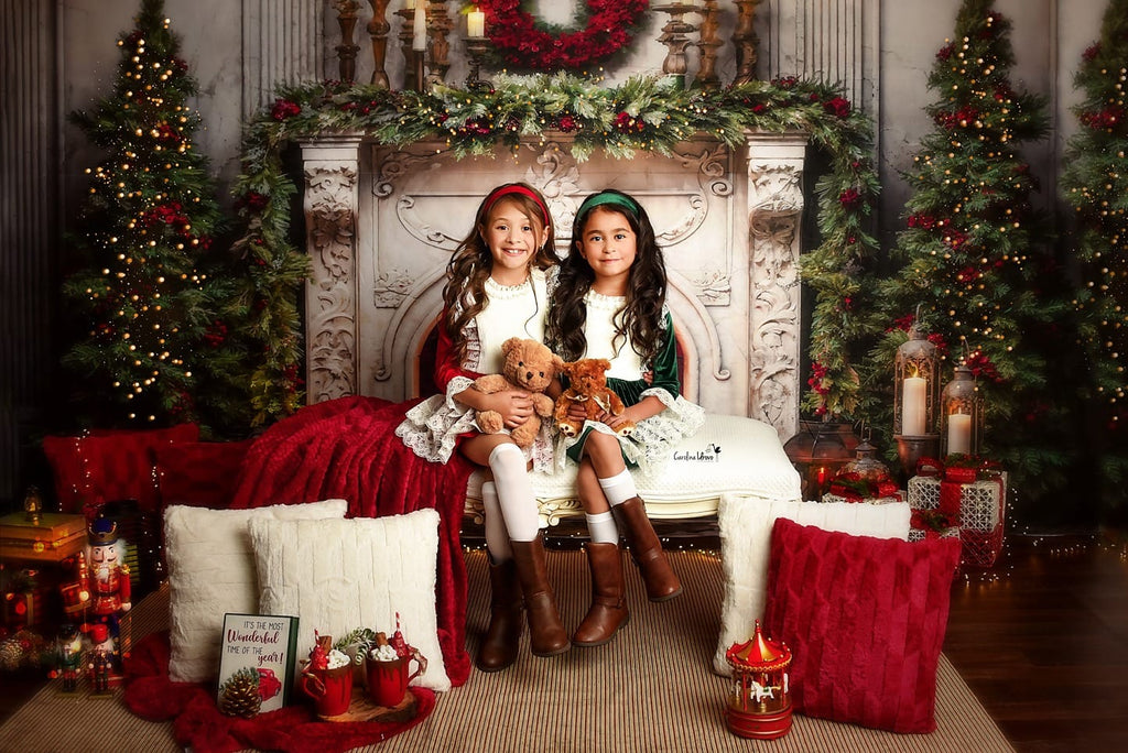 Kate クリスマス 煙突 キャンドル 赤 背景 写真撮影 Designed by Emetselch
