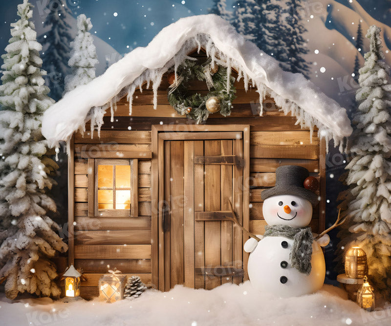 Kate 冬 クリスマス 雪だるま 家 背景 写真撮影用