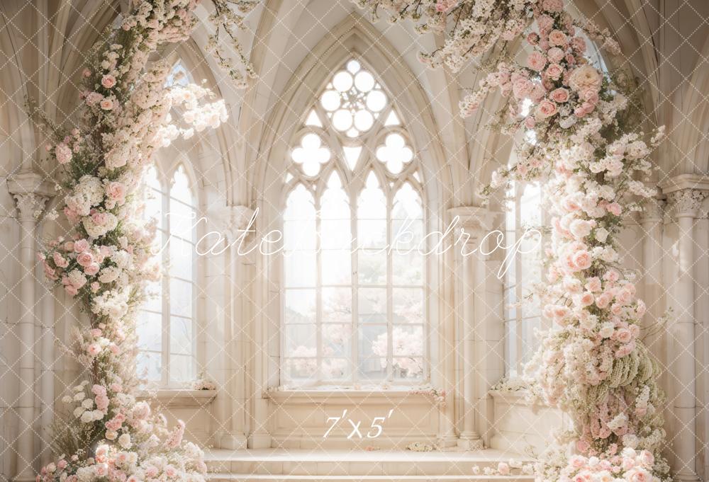 Kate 春白い花 窓 結婚背景 にEmetselch設計