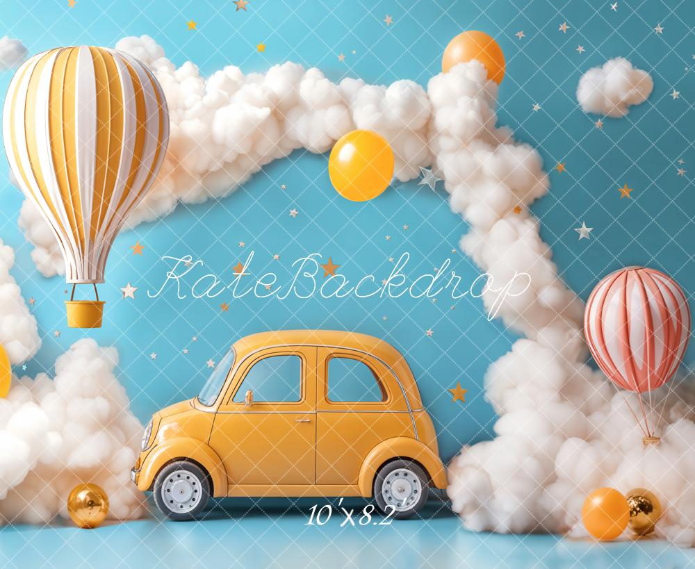 Kate ケーキスマッシュ 気球 車 雲 プリント背景 Emetselchデザイン