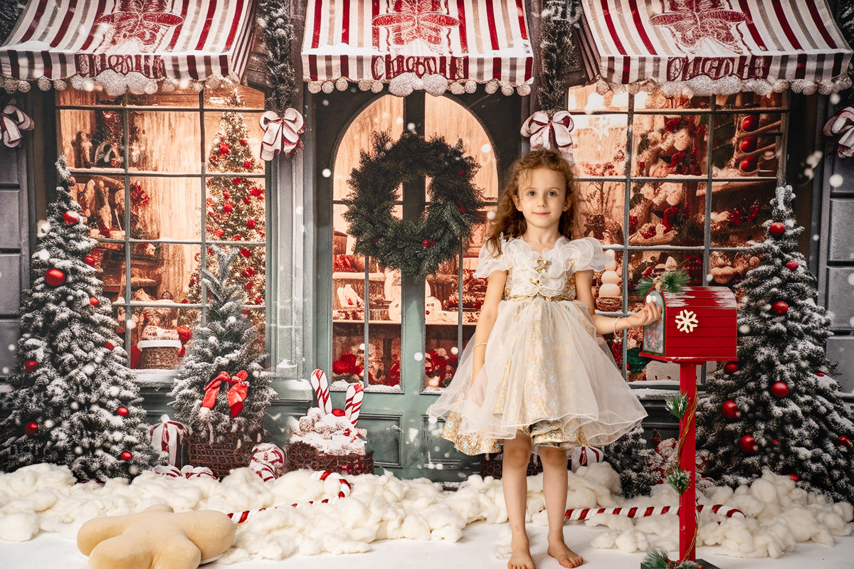 Kateクリスマスツリー 冬 店 雪 背景 写真撮影用