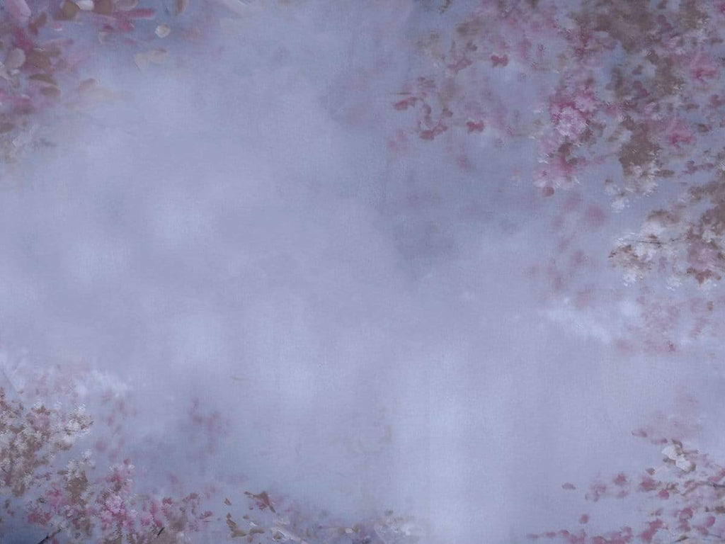 Kate 抽象的な紫色の花の背景布成人式女の子の日