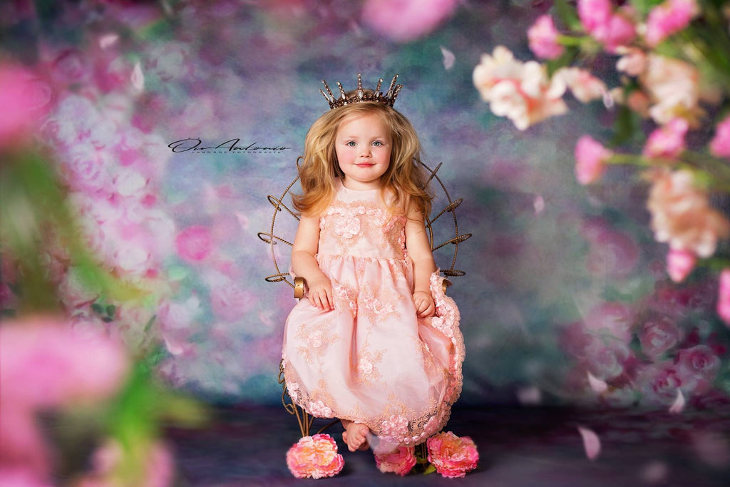 Kate ポートレート写真のようなピンクの花の背景布