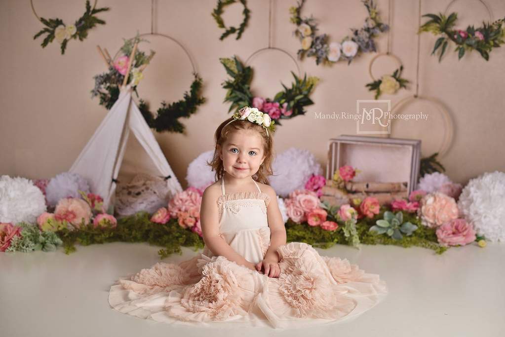 kate春の花キャンプ子供の背景布 写真撮影用