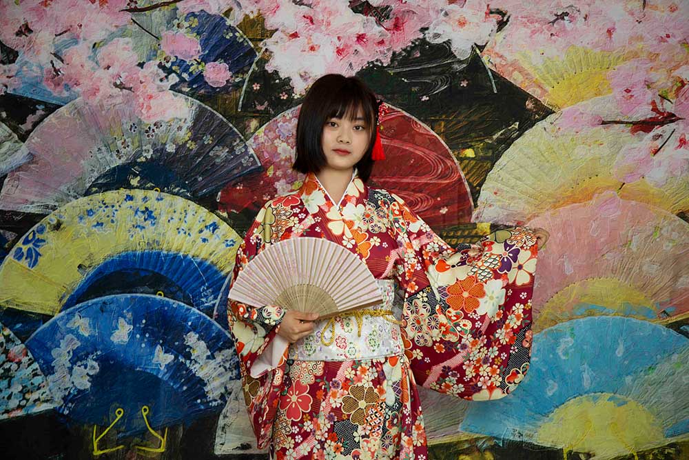 Kate 写真家のスタジオのためのファンの女の子の日桜の大人のスタイルの背景布