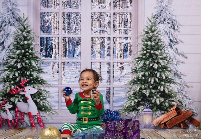 Kate クリスマスツリーウィンドウスノービュー背景Jerry_Sina設計