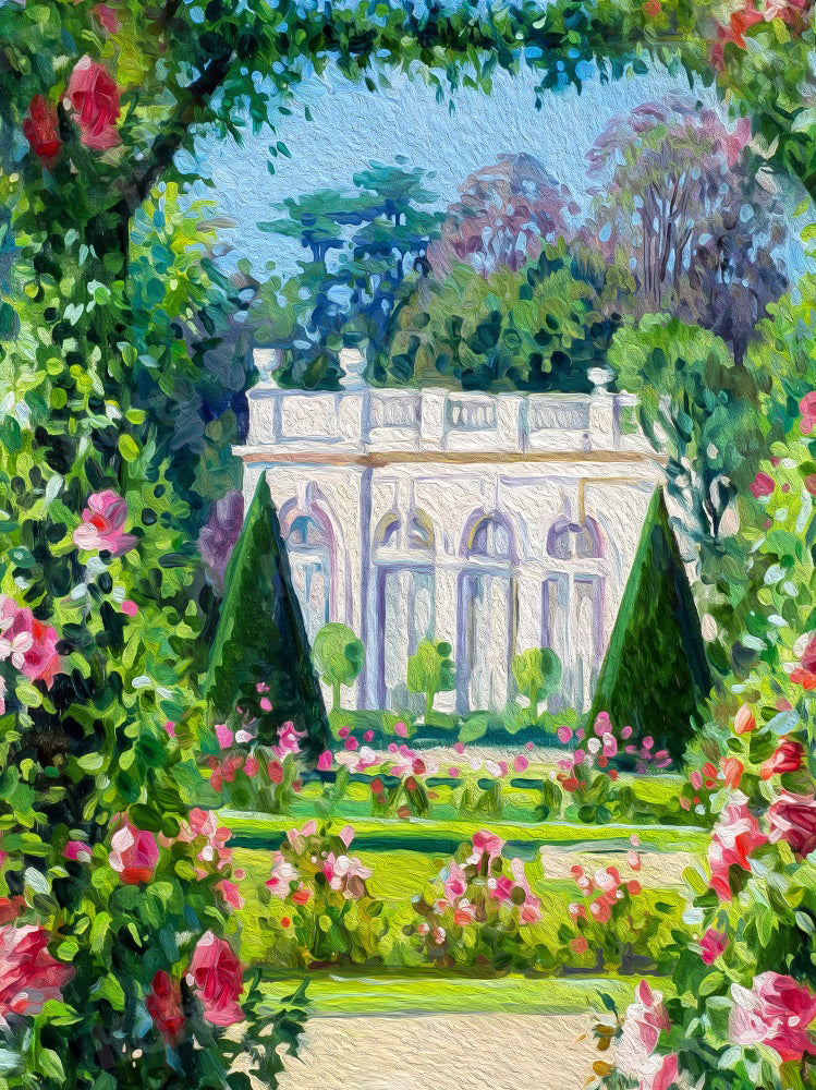 Kate写真撮影のための春の庭の背景の花の絵画