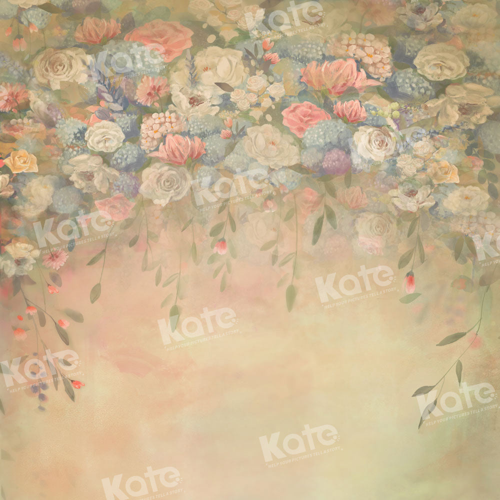 Kate 花の美術の黄色の背景