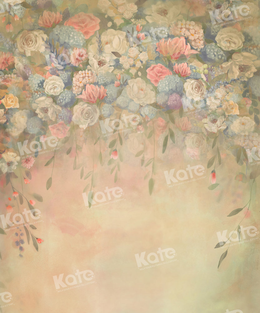 Kate 花の美術の黄色の背景