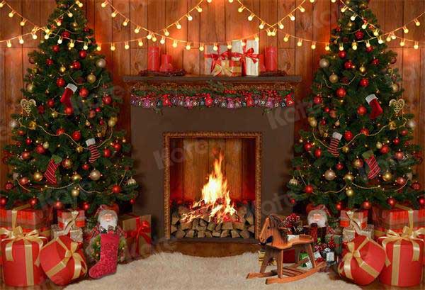 kateクリスマスストーブ木背景撮影