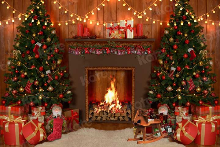 kateクリスマスストーブ木背景撮影