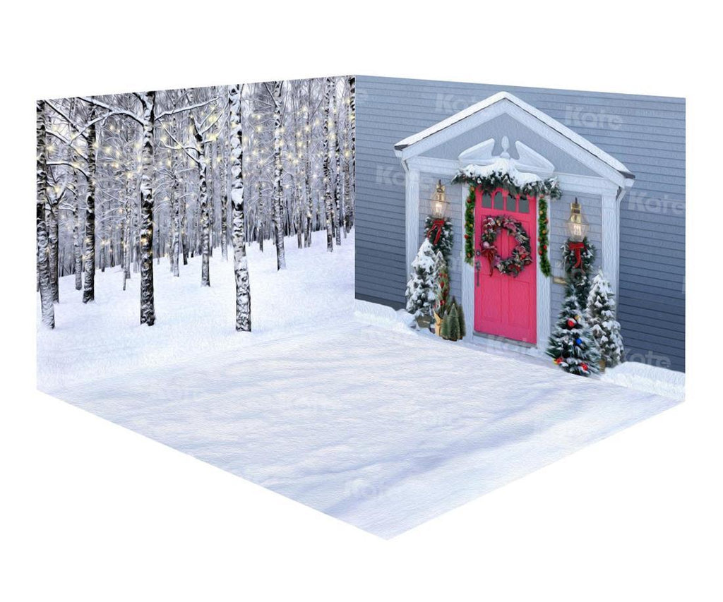 Kateクリスマススノーウィンタールームセット（8ftx8ft＆10ftx8ft＆8ftx10ft）