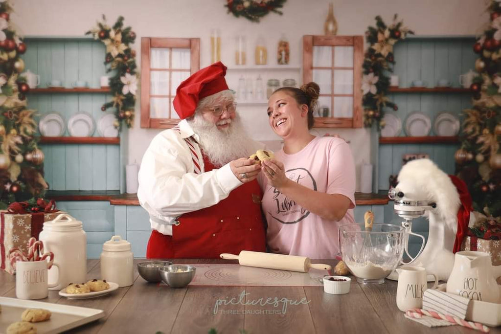 写真撮影のためのkateクリスマスクローゼットの背景青