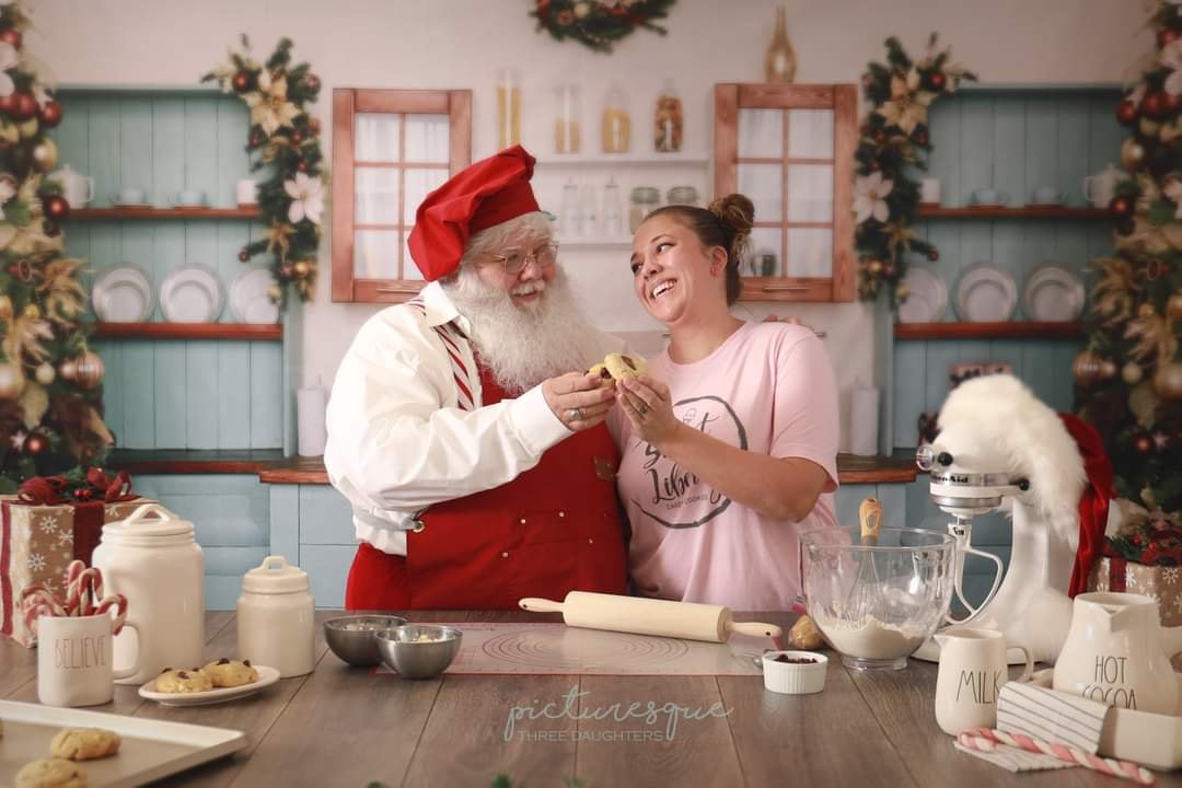 写真撮影のためのkateクリスマスクローゼットの背景青