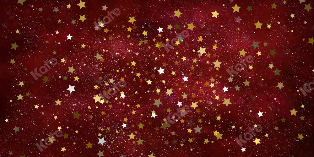 Kateクリスマスの星の赤い背景の写真撮影
