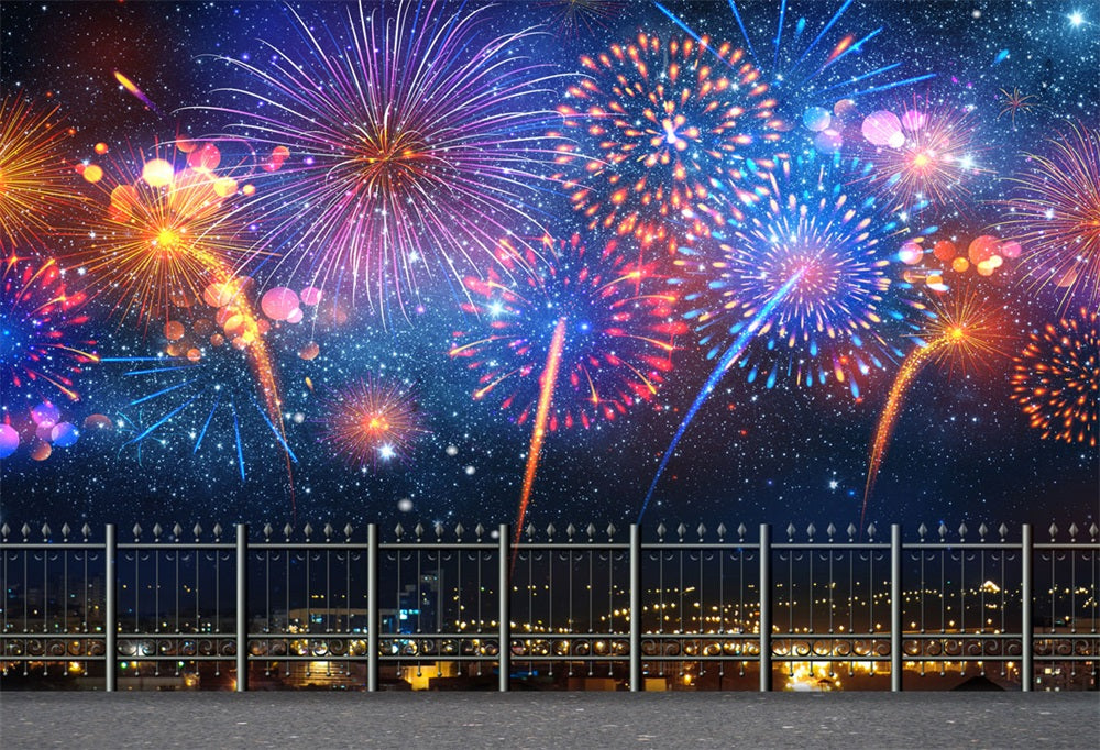 Kate 新年の花火のお祝いの背景