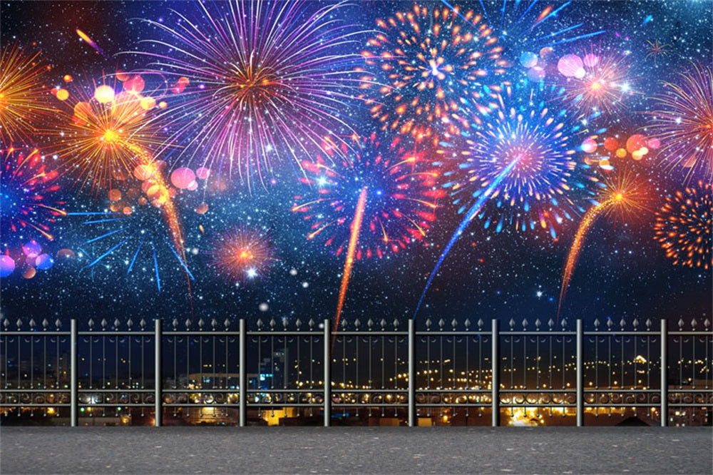 Kate 新年の花火のお祝いの背景