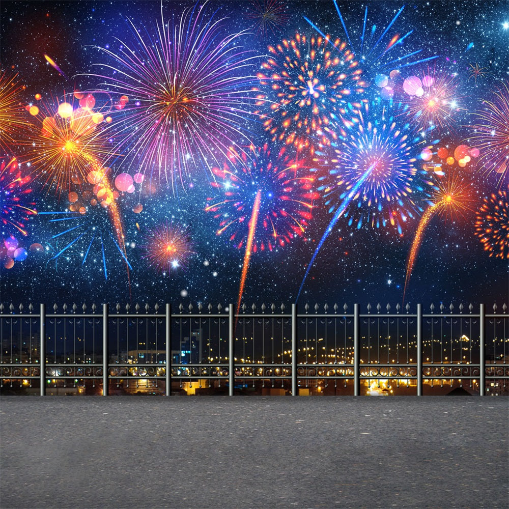 Kate 新年の花火のお祝いの背景