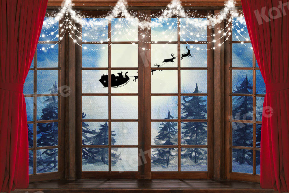 Kate 冬の森の雪のクリスマスの背景Chain Photography設計