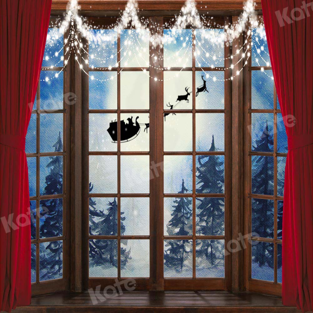 Kate 冬の森の雪のクリスマスの背景Chain Photography設計