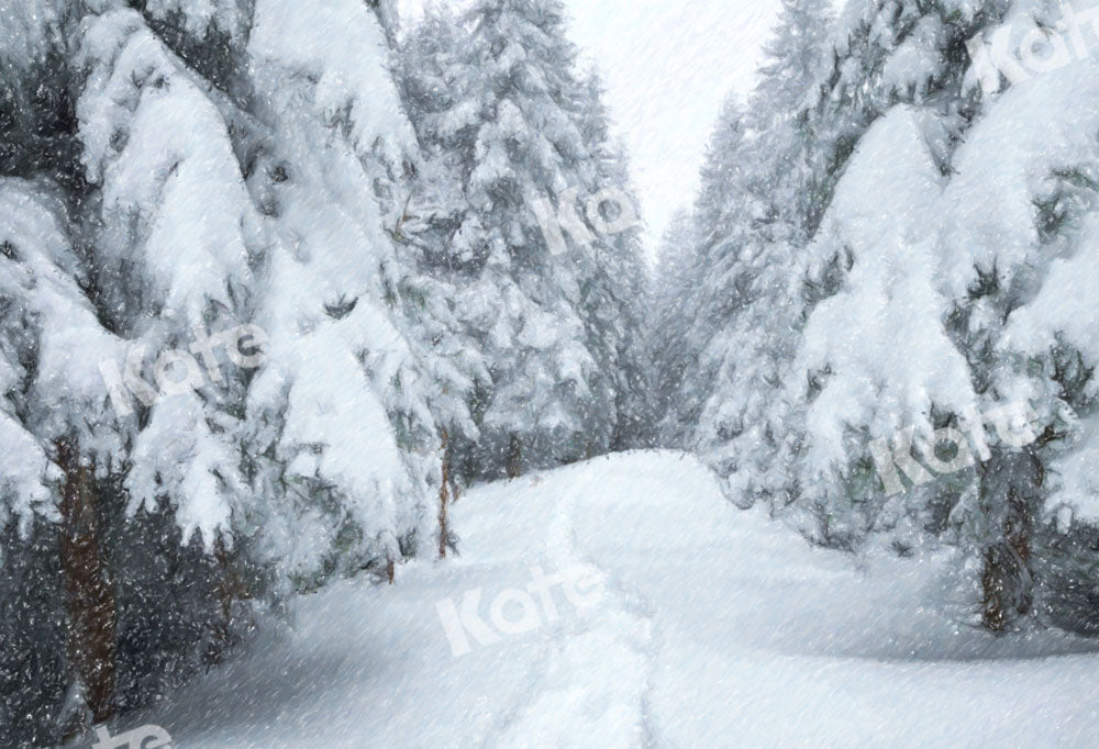 Kate冬の雪の森の背景