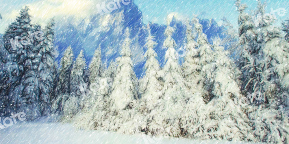 Kate冬の森の雪の背景