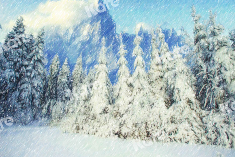 Kate冬の森の雪の背景