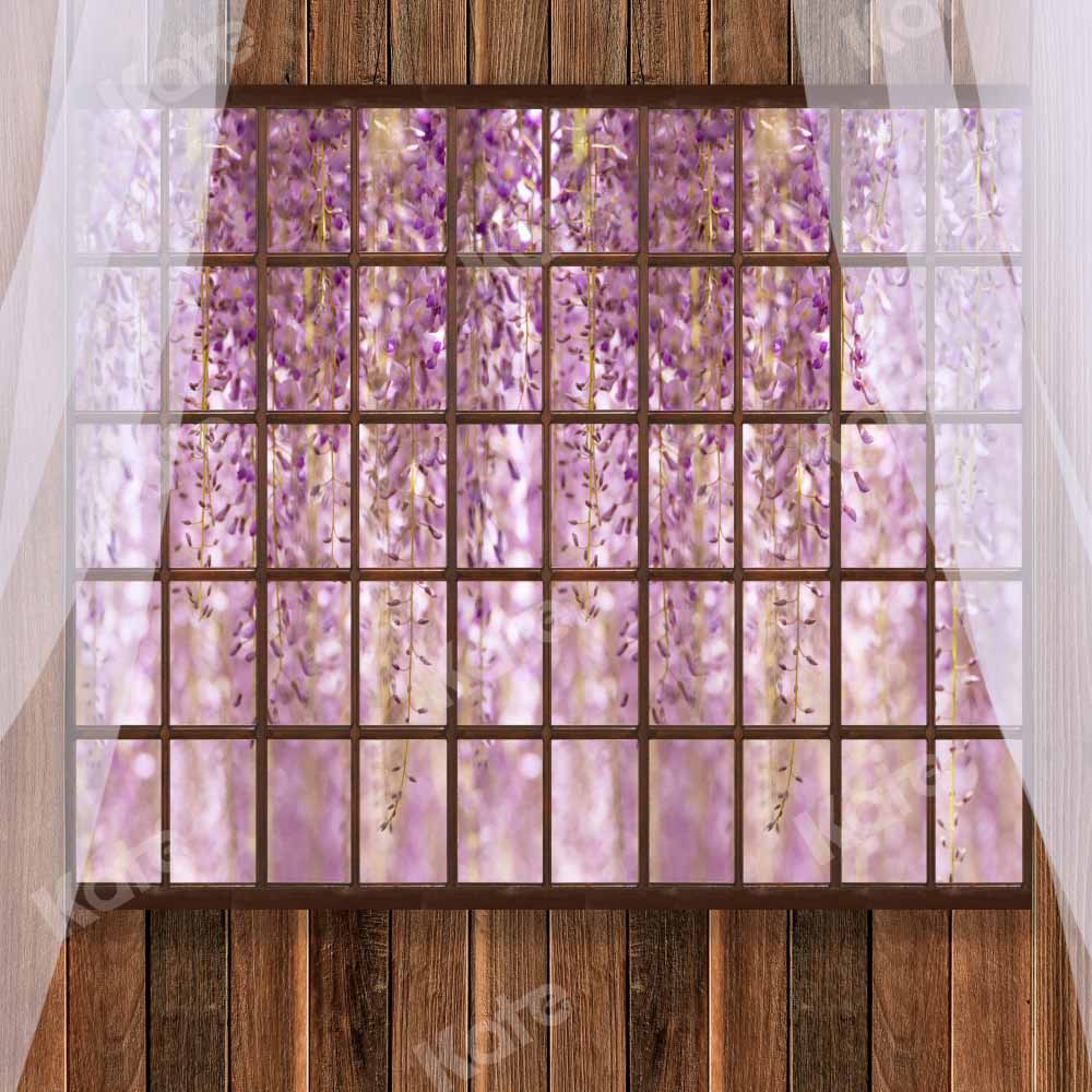 Kate 春の花の背景屋内ウィンドウカーテン背景Chain Photography設計