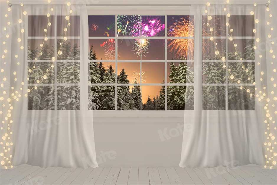 kate新年花火ウィンドウボケ背景