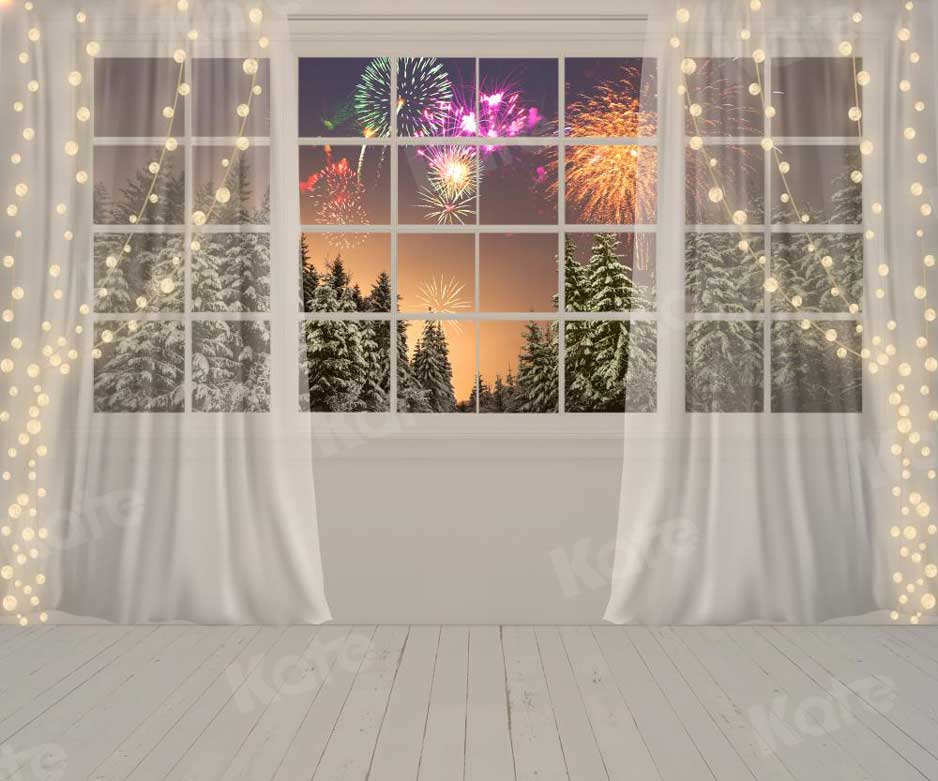 kate新年花火ウィンドウボケ背景