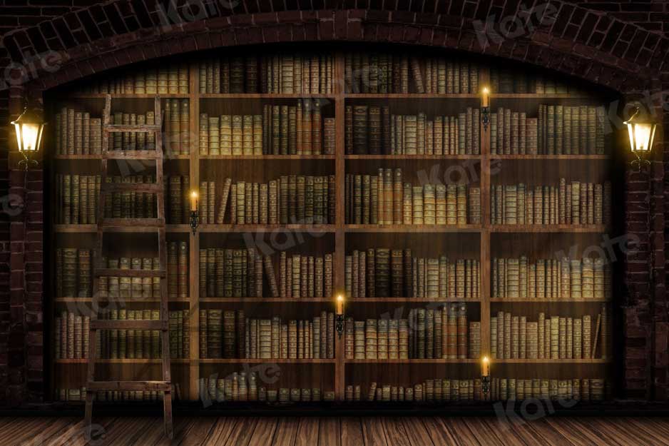 kateヴィンテージ図書館の本の背景