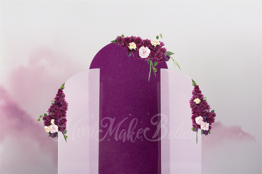 Kate春紫の背景のアーチ水彩画の塗られた壁Mini MakeBelieve設計