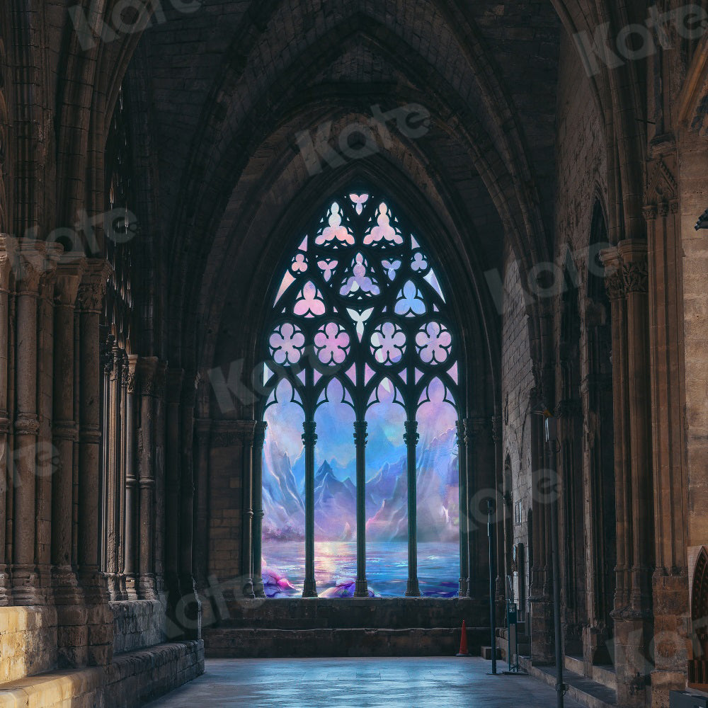 kate写真撮影のためのレトロなインテリア建築の背景アーチ型の風景