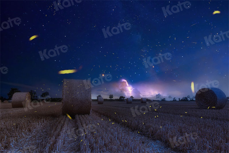 Kate写真撮影のためのフィールドナイトスカイグリッター背景収穫