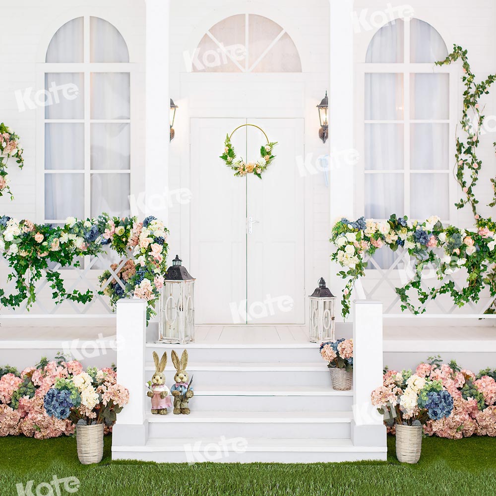 Kate春の芝生の花の背景Chain Photography