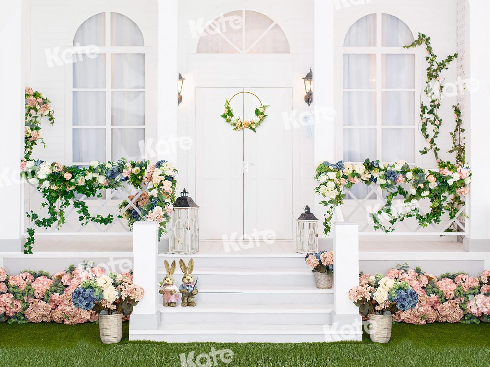Kate春の芝生の花の背景Chain Photography