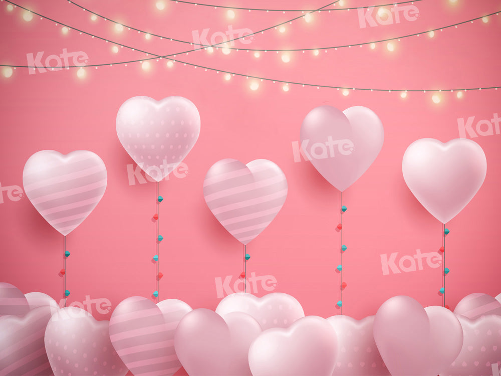 Kateハートバルーン背景ピンクライトChain Photography