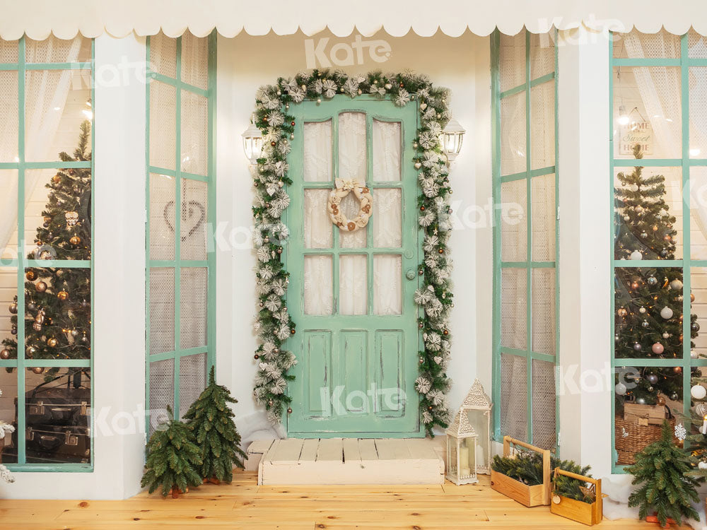 Kat居心地の良いクリスマスウィンドウの背景Chain Photography