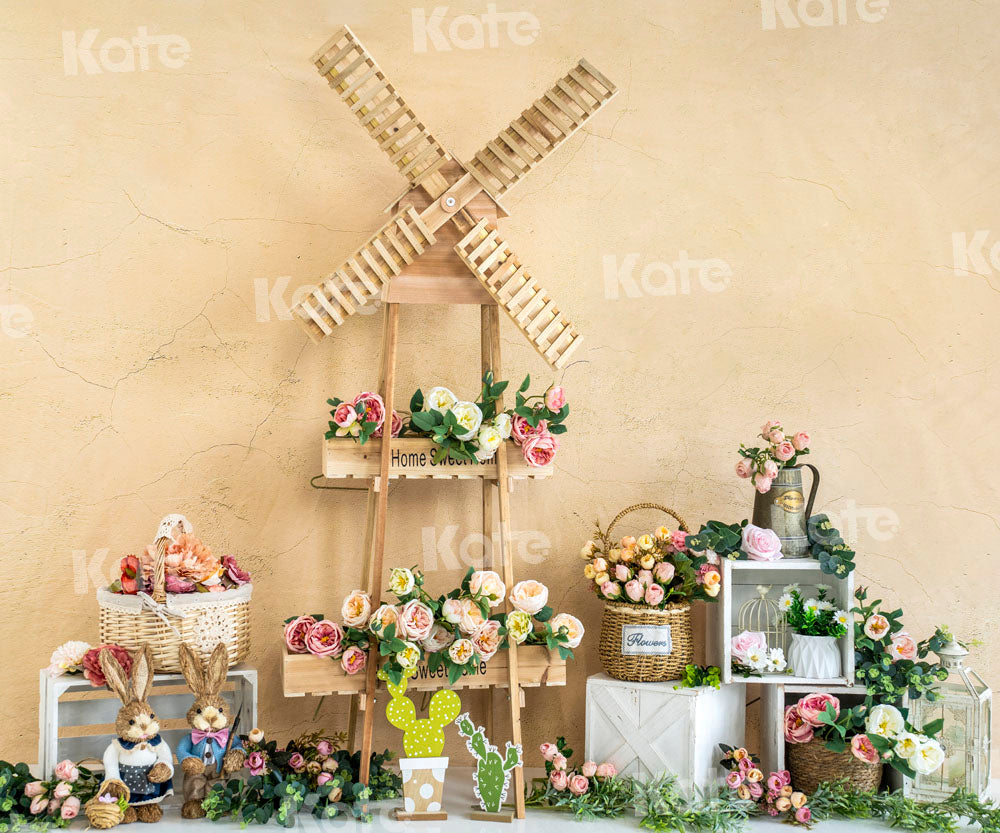 Kate春の風車の背景の花Emetselchデザイン
