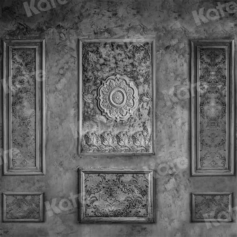 Kate写真撮影のための灰色のヴィンテージの壁の背景パターン