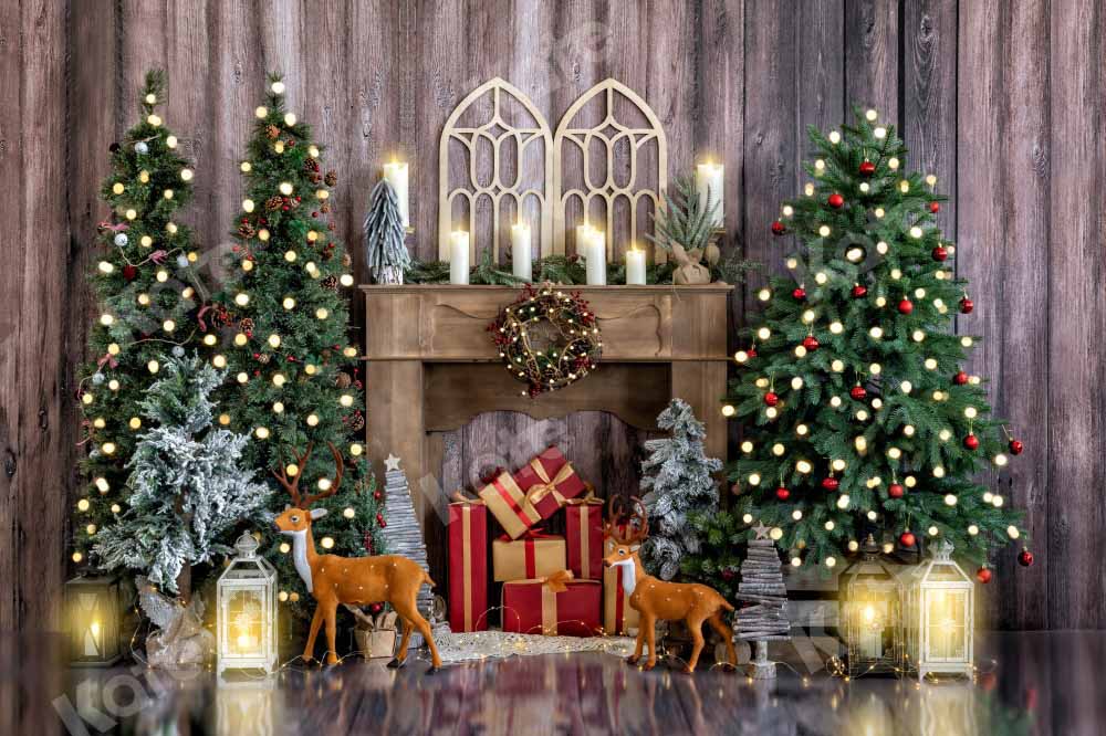 Kateクリスマスツリー木の質感エルクの背景Emetselchデザイン