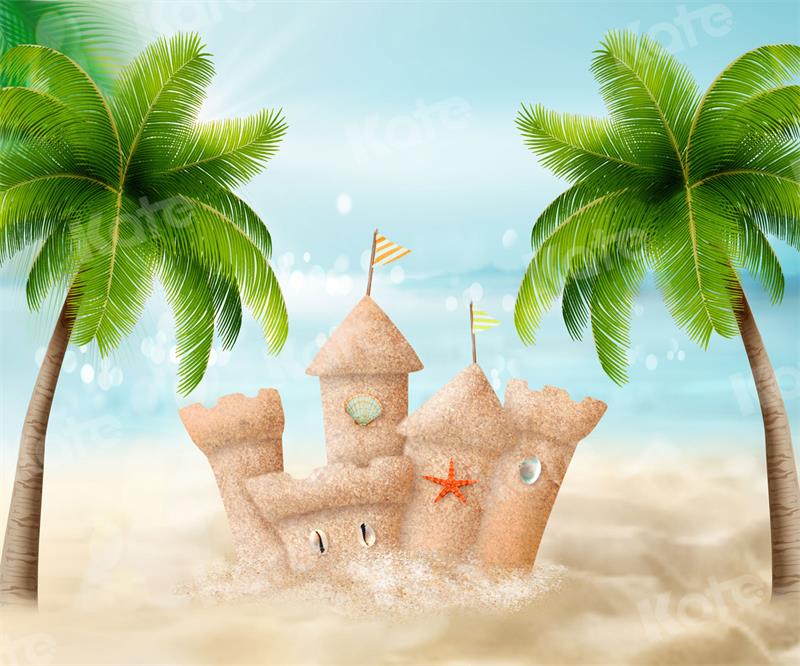 Kate写真撮影の夏のビーチ城シーサイドの背景