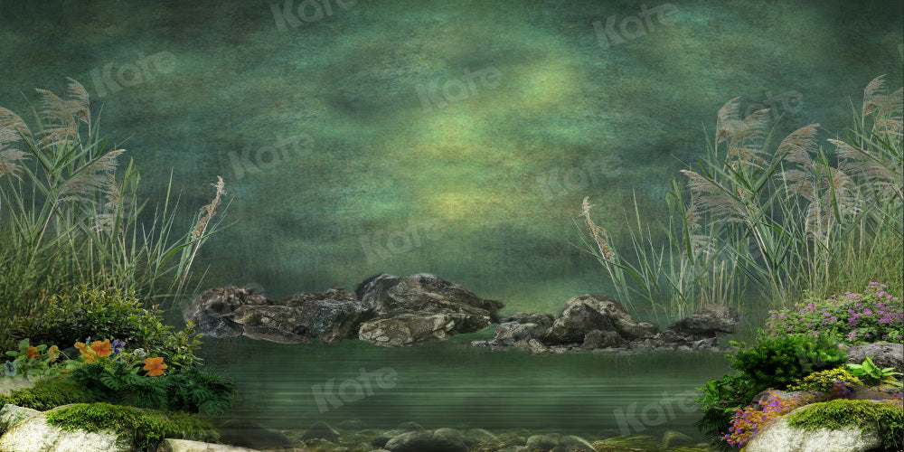 Kate夏の緑の湖の風景写真の背景Uta Mueller設計