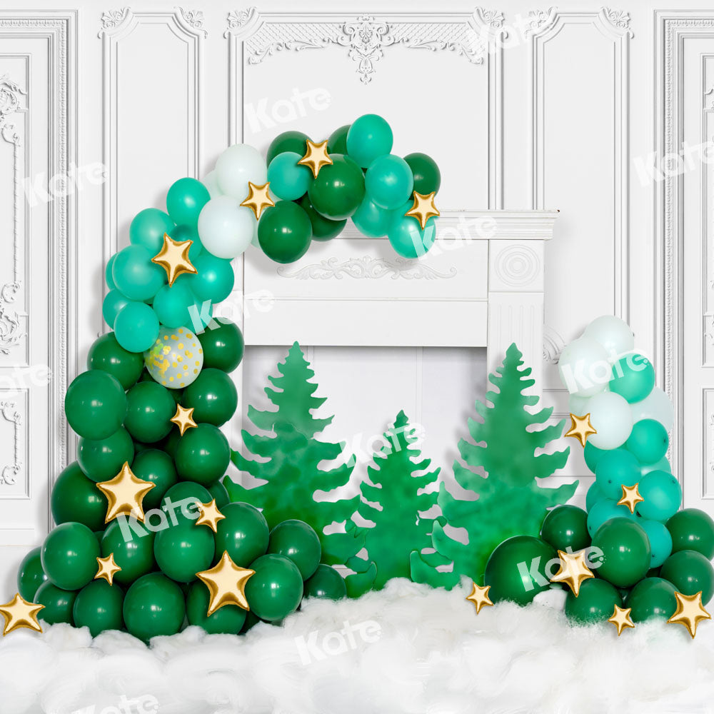Kateクリスマスバルーン白い暖炉背景Chainデザイン