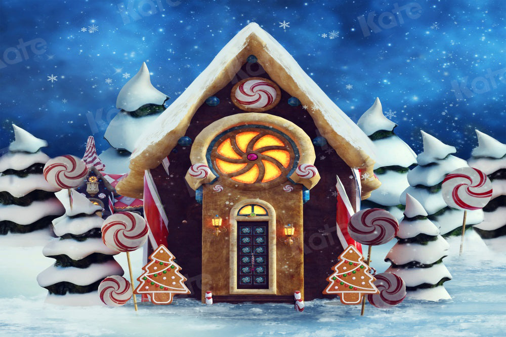 Kateクリスマスのホットココアスノーキャンディーの背景