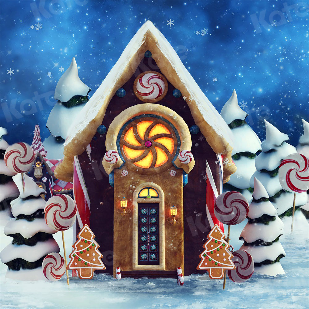 Kateクリスマスのホットココアスノーキャンディーの背景