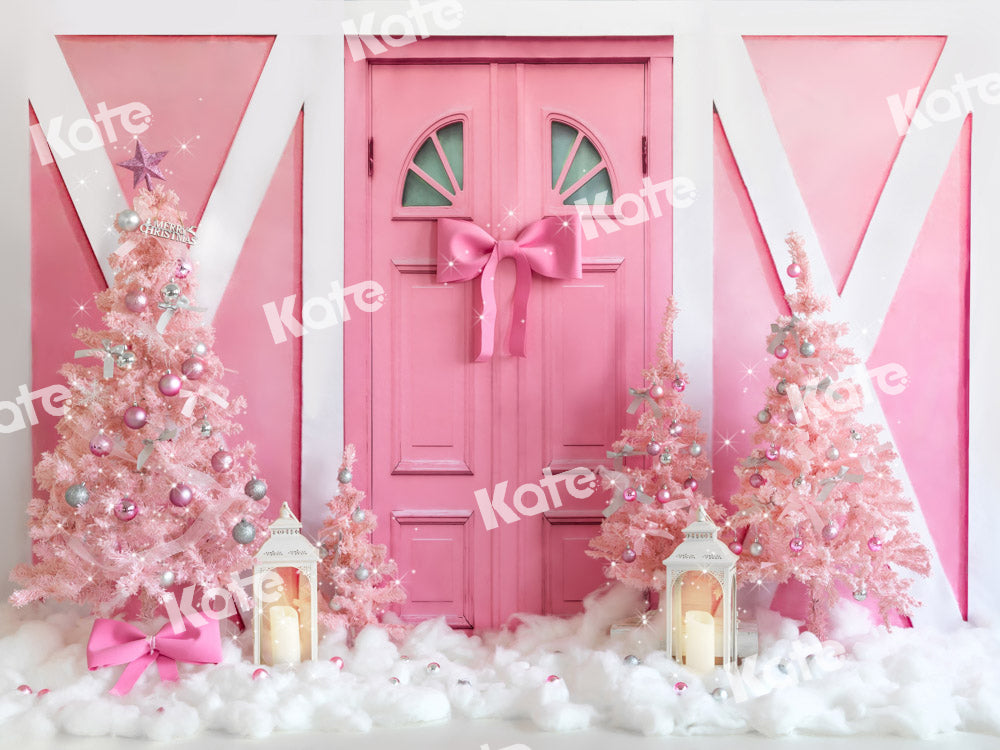 Kateピンクのクリスマスツリーお姫様ドアの背景Emetselchデザイン