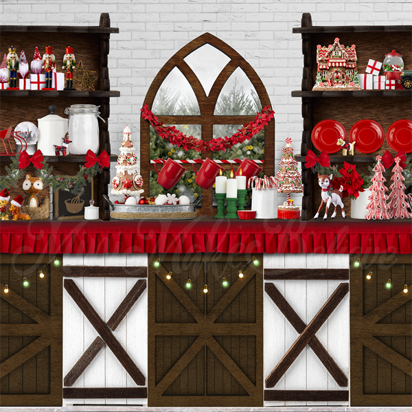 Kateクリスマス休日キッチンケーキの背景Mini MakeBelieve設計