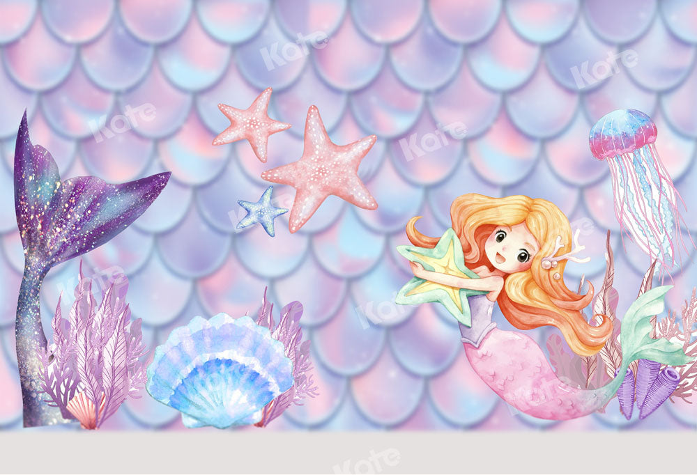 Kate漫画の人魚の海の背景の誕生日Emetselchデザイン