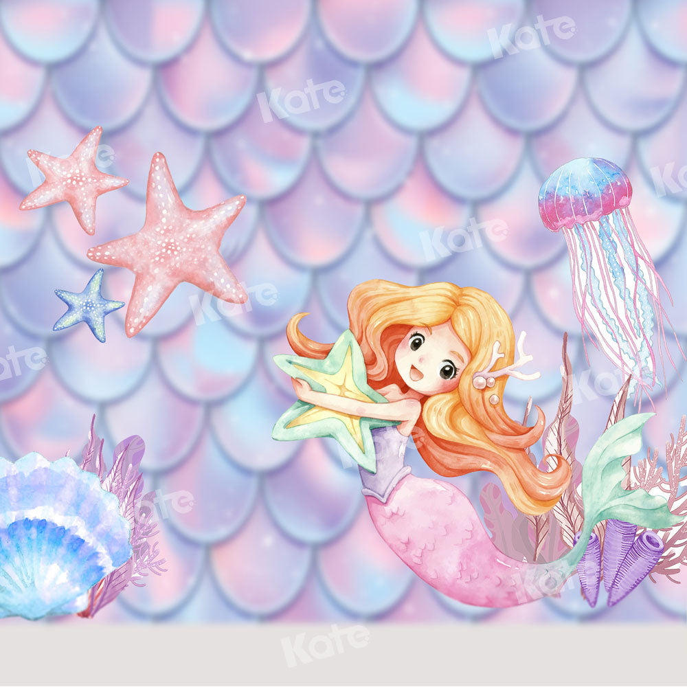 Kate漫画の人魚の海の背景の誕生日Emetselchデザイン